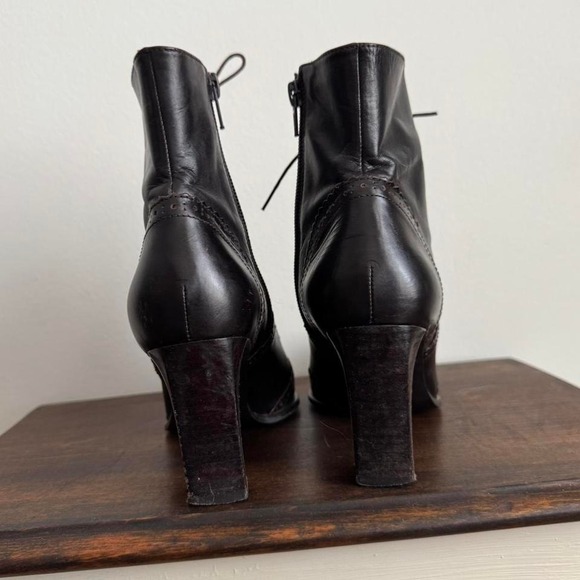 90s Chocolate Brown Lace Up Boot Leather Size 7.5 narrow - Picture 5 of 5